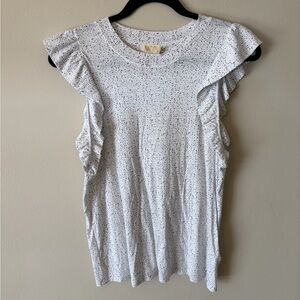 Nation LTD Speckled Ruffle Sleeve Blouse